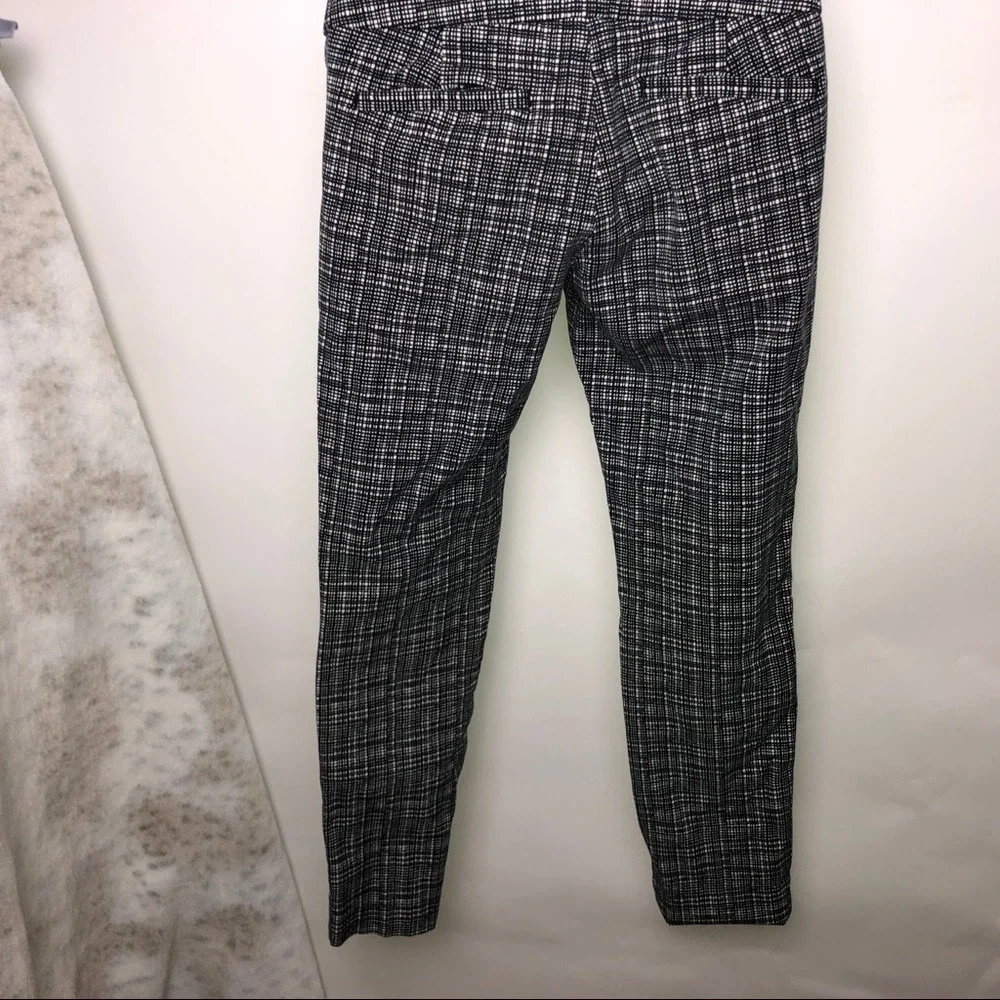 LOFT Marisa Skinny Black & White Plaid Pants 2‎